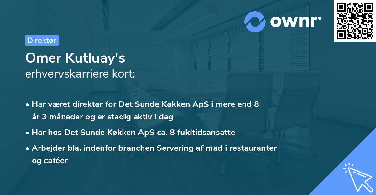 Omer Kutluay's erhvervskarriere kort