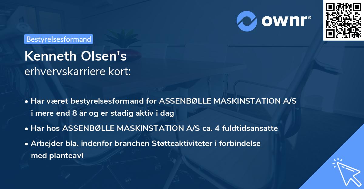 Kenneth Olsen's erhvervskarriere kort