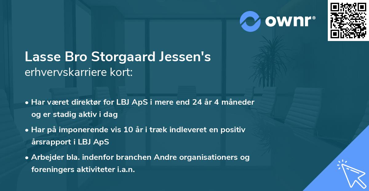 Lasse Bro Storgaard Jessen's erhvervskarriere kort