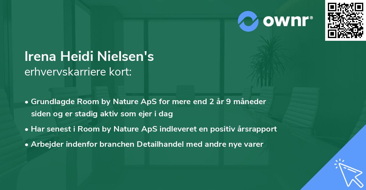 Irena Heidi Nielsen's erhvervskarriere kort