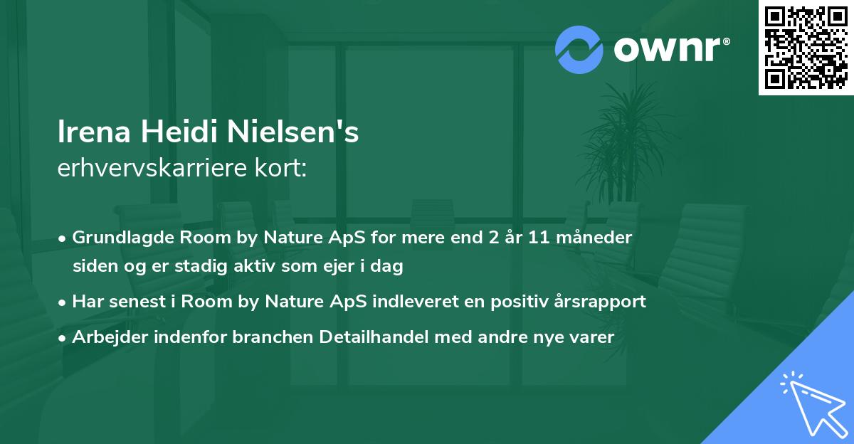 Irena Heidi Nielsen's erhvervskarriere kort