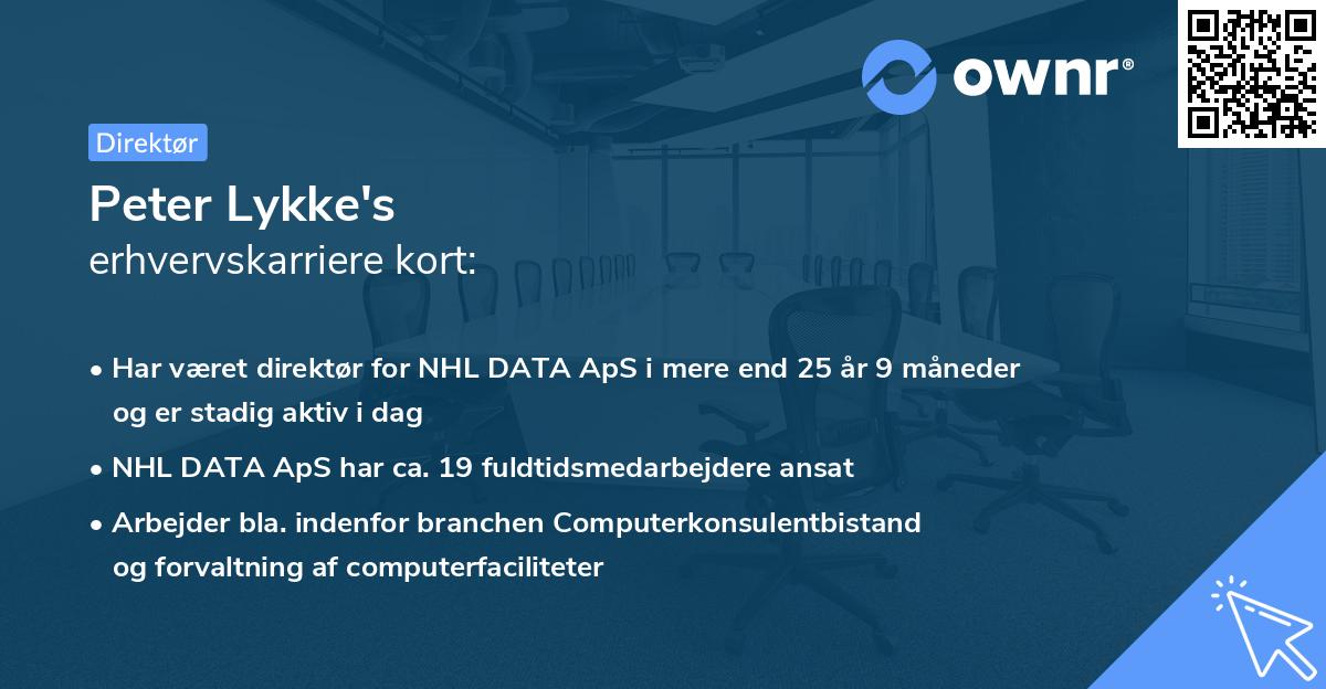 Peter Lykke's erhvervskarriere kort