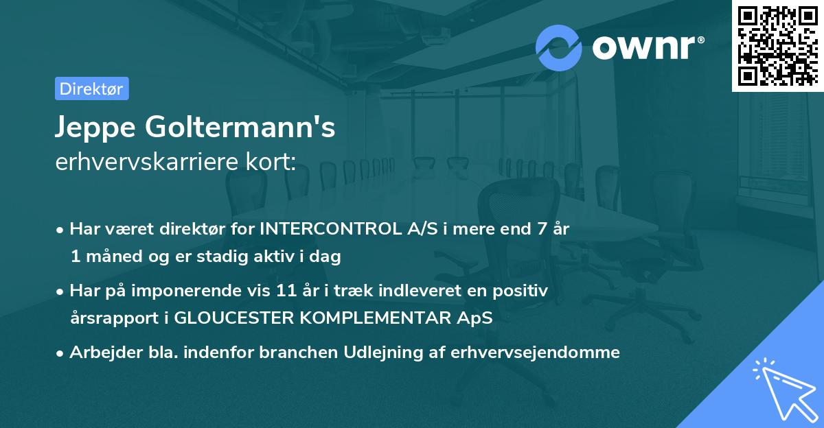 Jeppe Goltermann's erhvervskarriere kort
