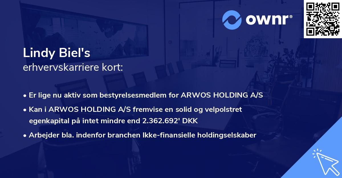 Lindy Biel's erhvervskarriere kort