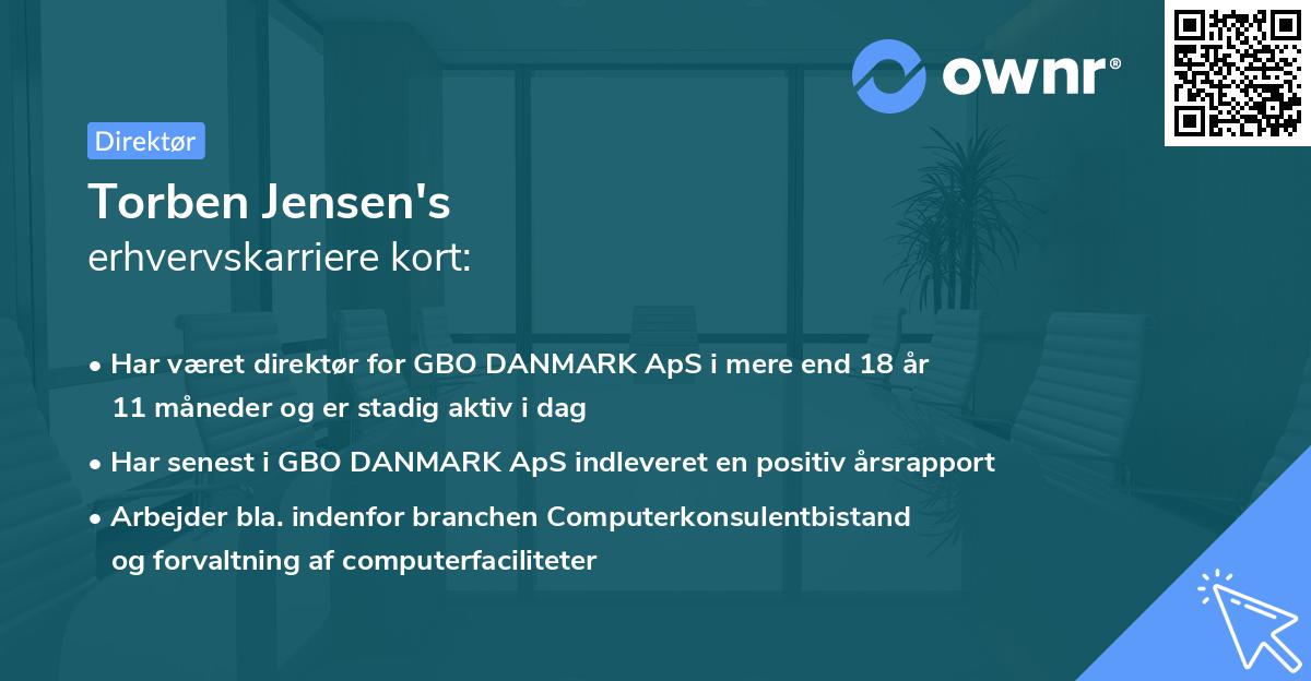 Torben Jensen's erhvervskarriere kort