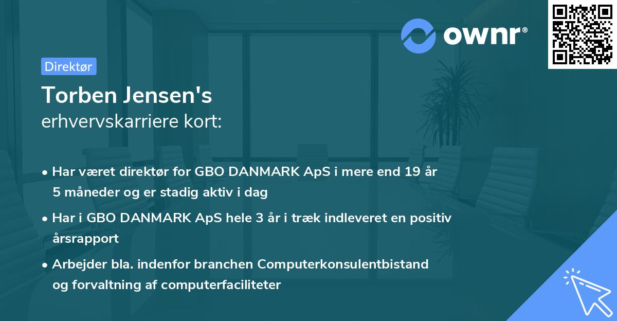 Torben Jensen's erhvervskarriere kort