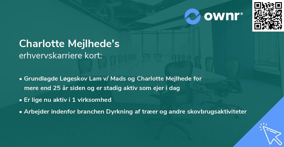 Charlotte Mejlhede's erhvervskarriere kort