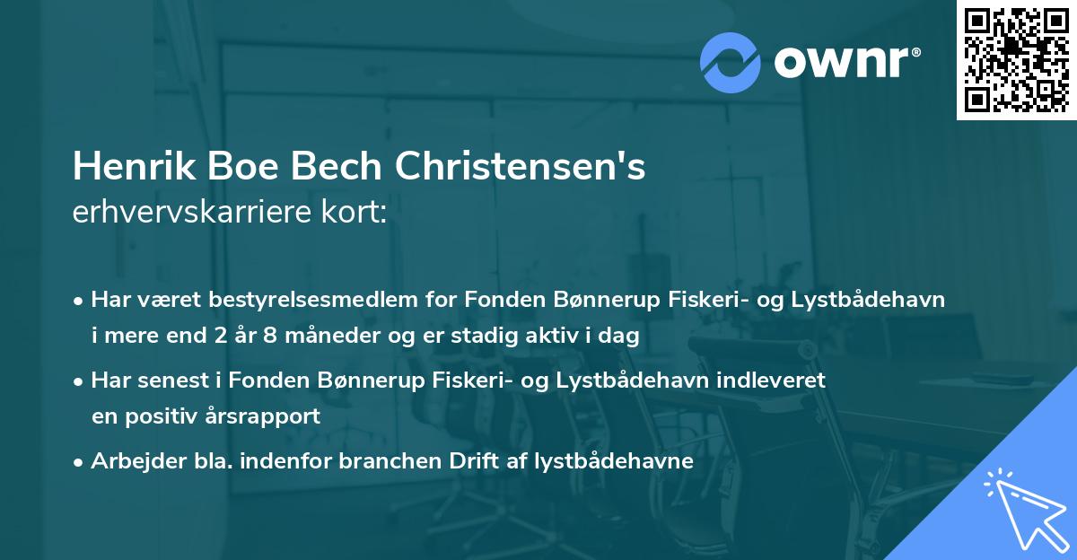 Henrik Boe Bech Christensen's erhvervskarriere kort