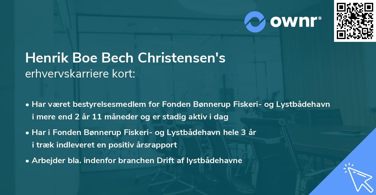 Henrik Boe Bech Christensen's erhvervskarriere kort