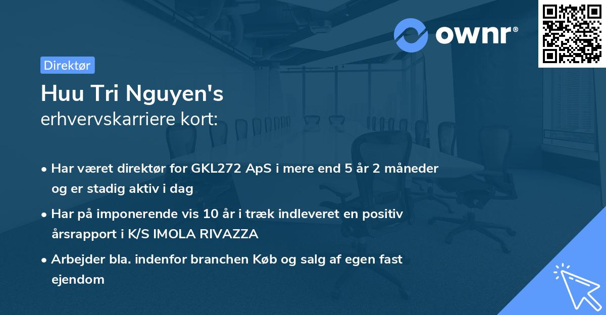 Huu Tri Nguyen's erhvervskarriere kort
