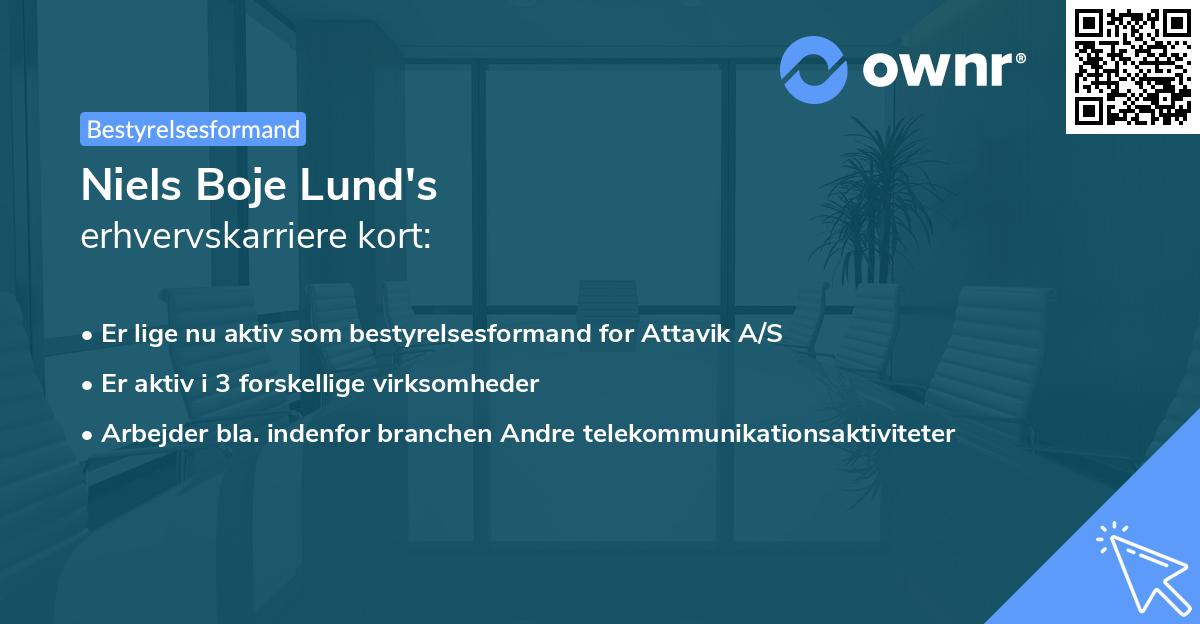 Niels Boje Lund's erhvervskarriere kort