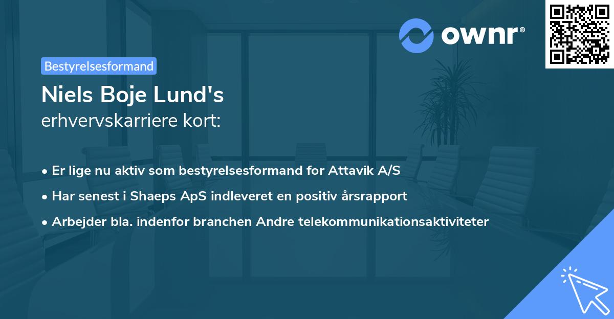 Niels Boje Lund's erhvervskarriere kort
