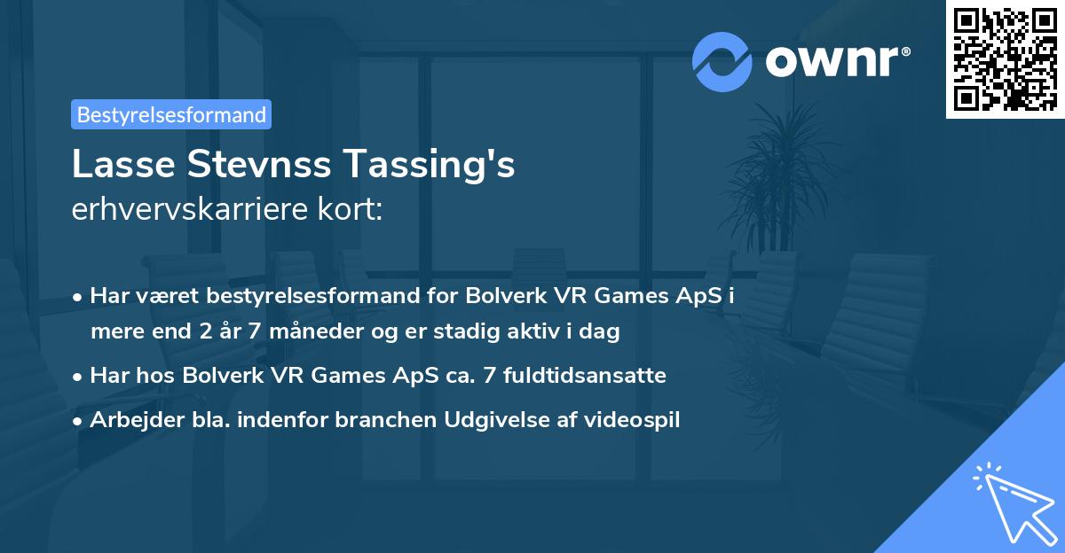 Lasse Stevnss Tassing's erhvervskarriere kort