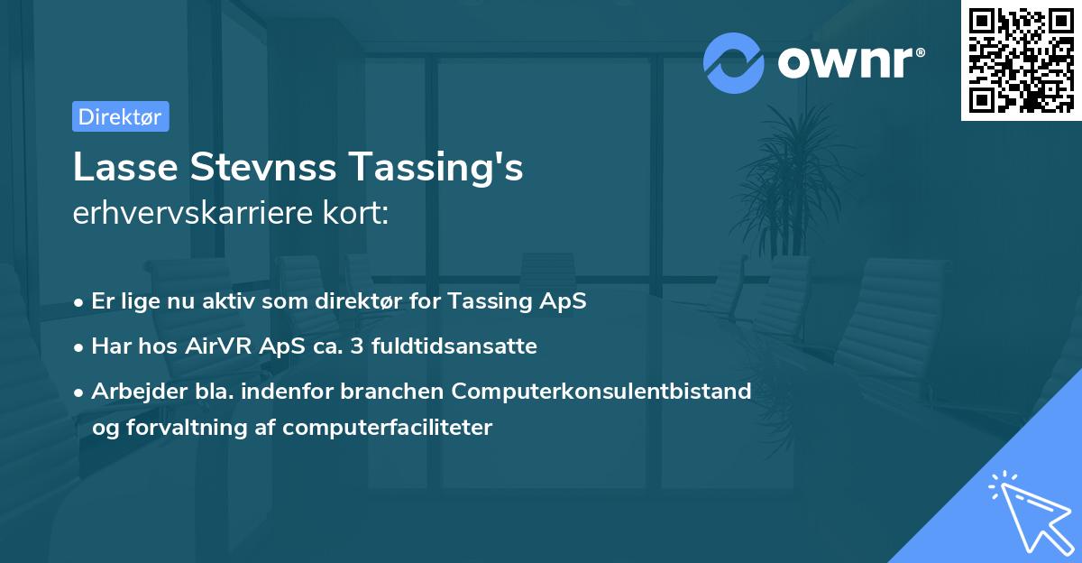 Lasse Stevnss Tassing's erhvervskarriere kort