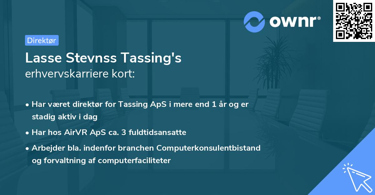 Lasse Stevnss Tassing's erhvervskarriere kort