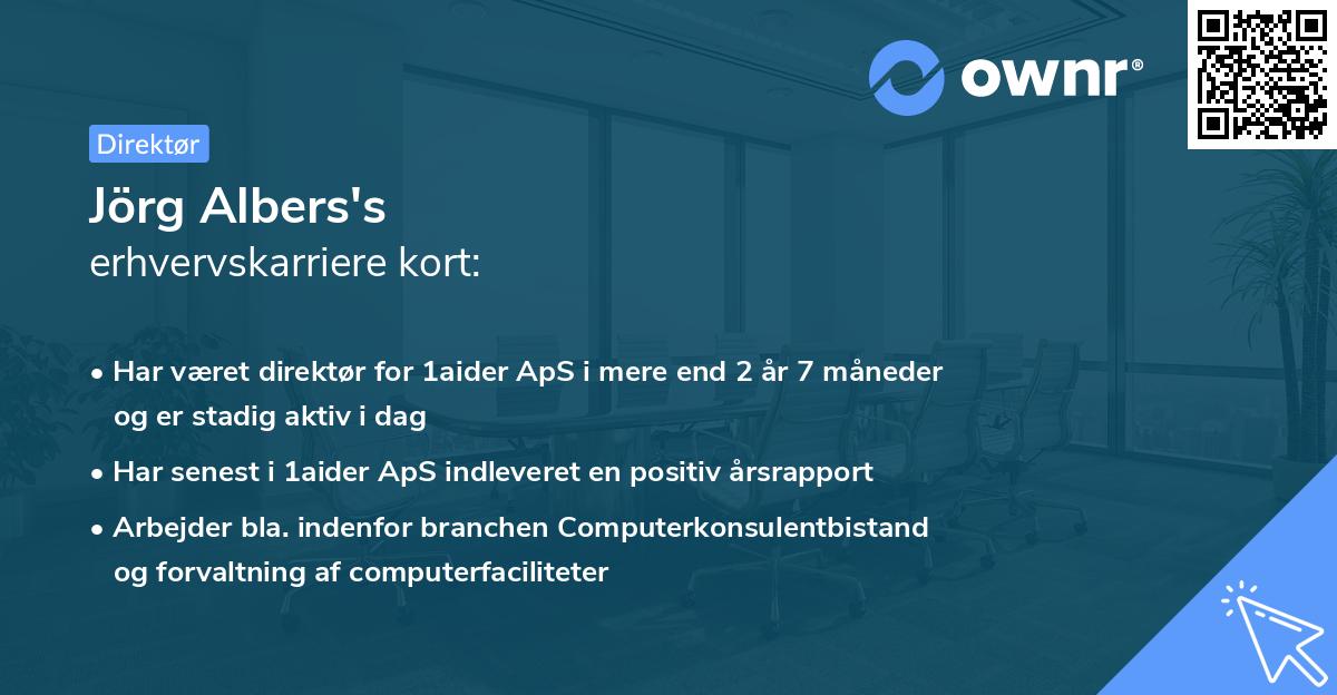 Jörg Albers's erhvervskarriere kort