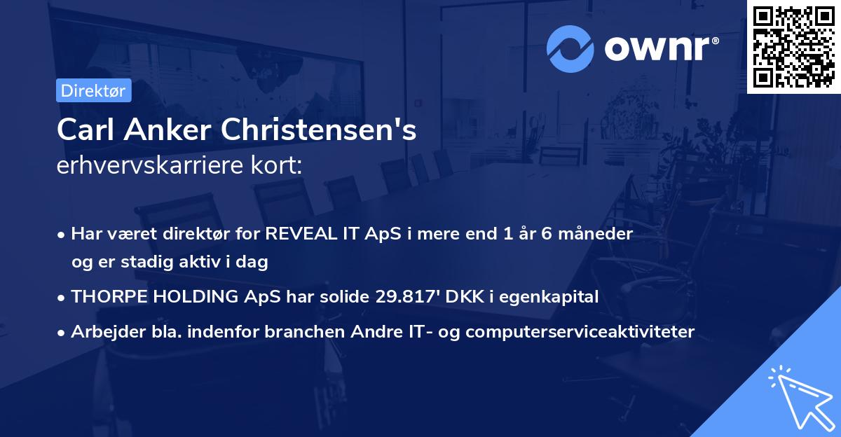Carl Anker Christensen's erhvervskarriere kort