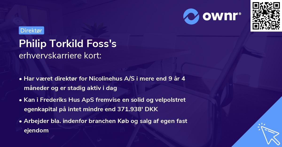 Philip Torkild Foss's erhvervskarriere kort