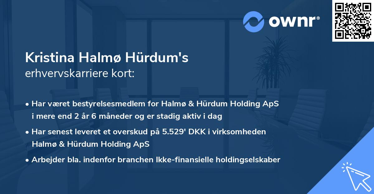 Kristina Halmø Hürdum's erhvervskarriere kort