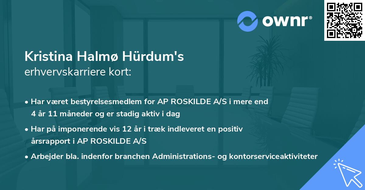 Kristina Halmø Hürdum's erhvervskarriere kort