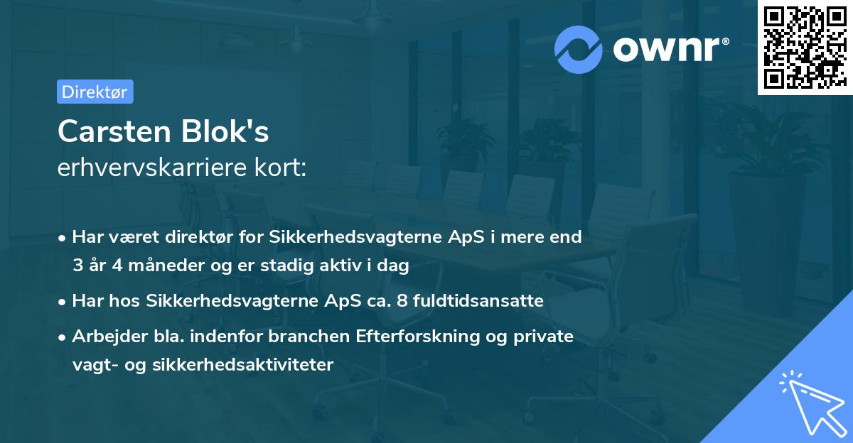 Carsten Blok's erhvervskarriere kort