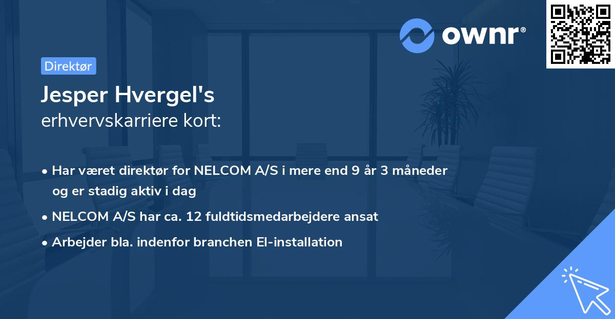 Jesper Hvergel's erhvervskarriere kort