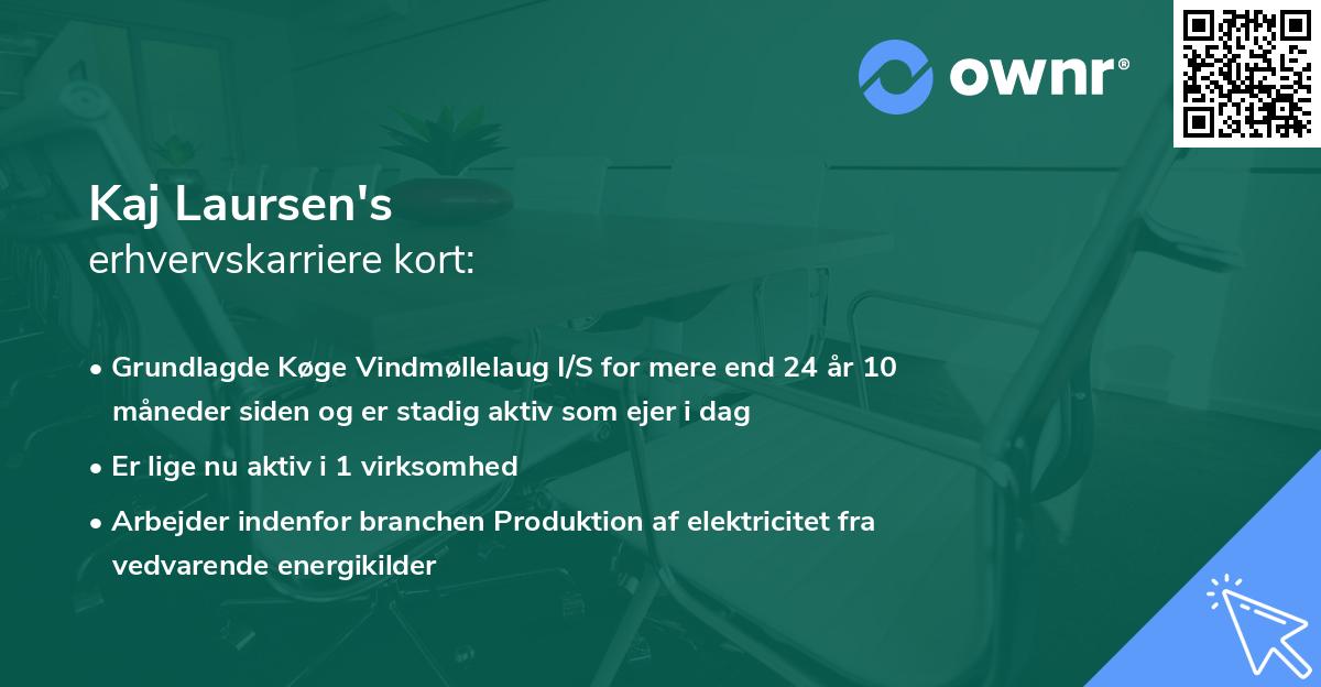 Kaj Laursen's erhvervskarriere kort