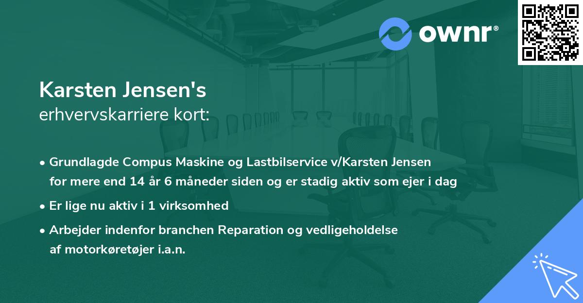 Karsten Jensen's erhvervskarriere kort