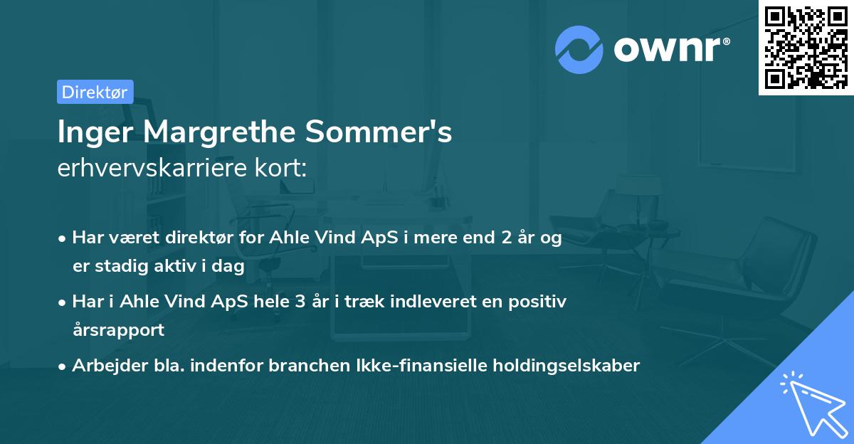 Inger Margrethe Sommer's erhvervskarriere kort