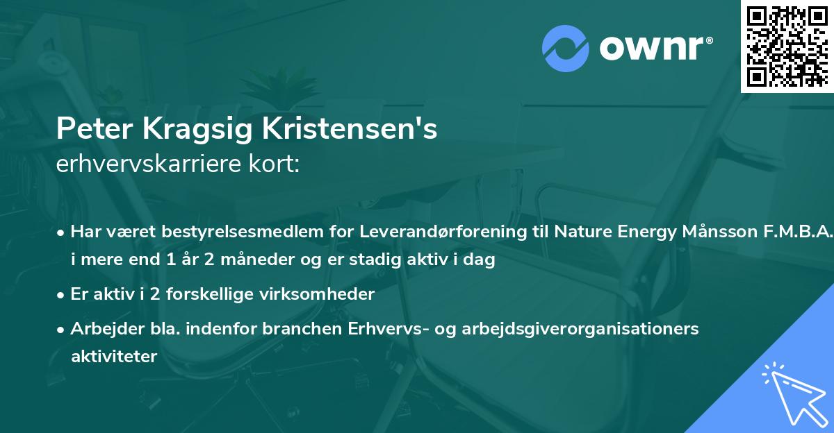 Peter Kragsig Kristensen's erhvervskarriere kort
