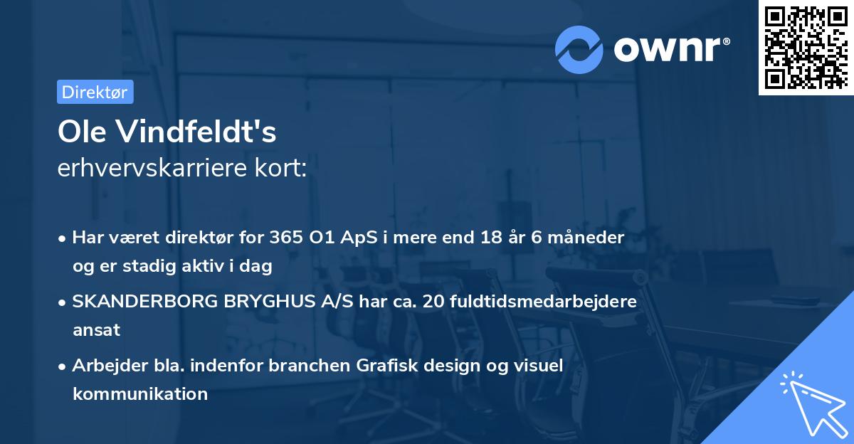 Ole Vindfeldt's erhvervskarriere kort