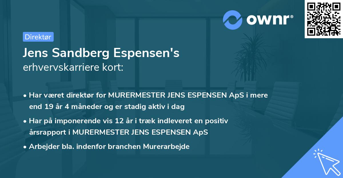 Jens Sandberg Espensen's erhvervskarriere kort