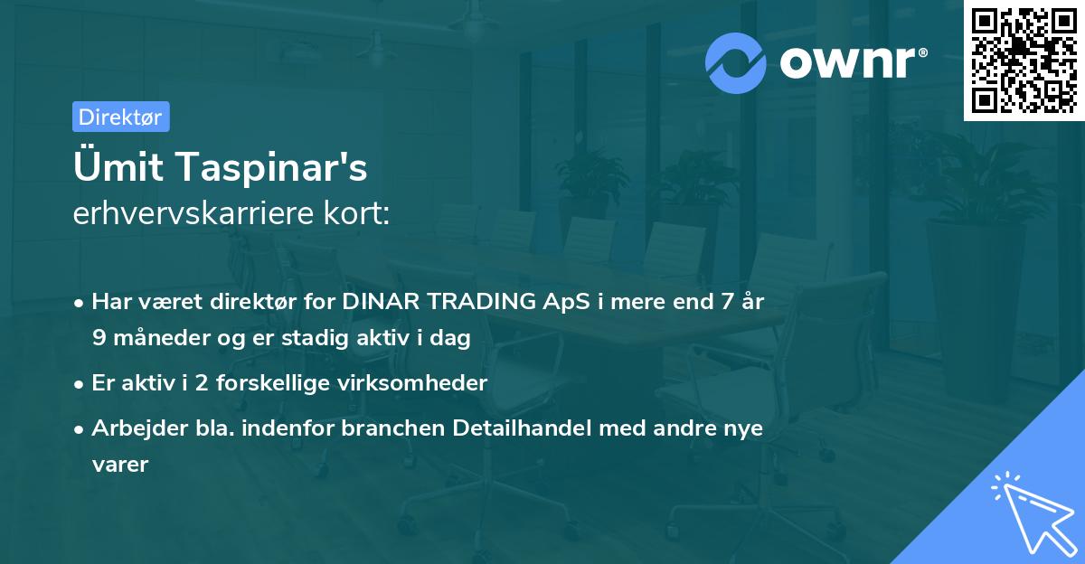 Ümit Taspinar's erhvervskarriere kort