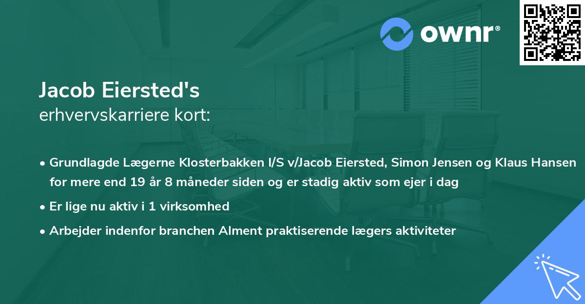 Jacob Eiersted's erhvervskarriere kort