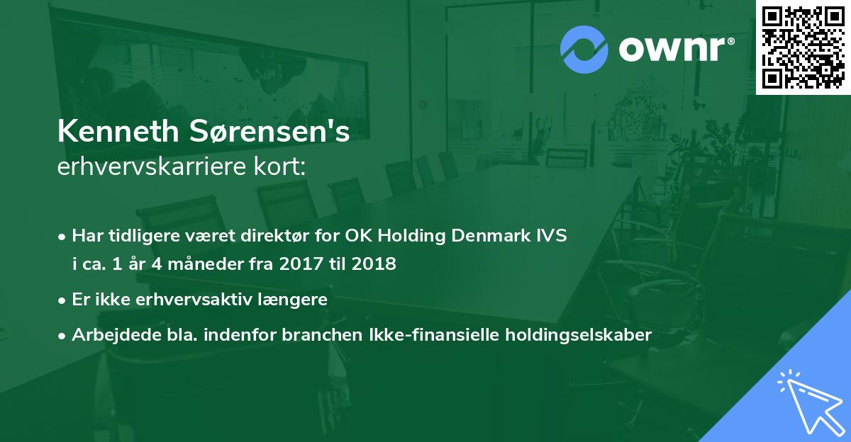 Kenneth Sørensen's erhvervskarriere kort