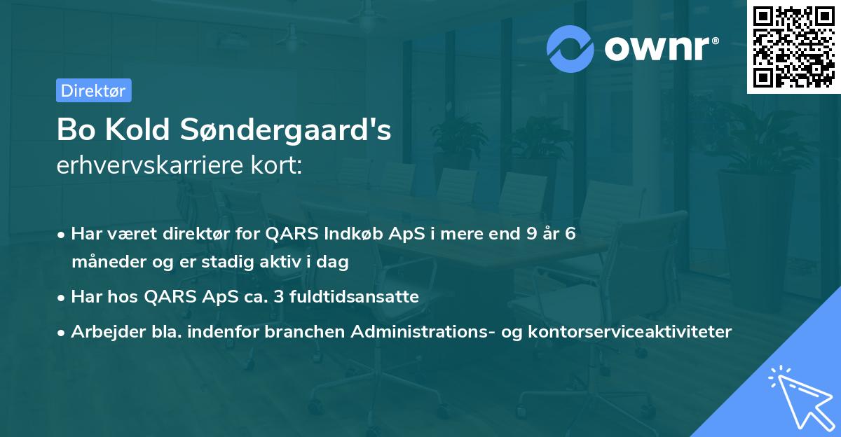 Bo Kold Søndergaard's erhvervskarriere kort