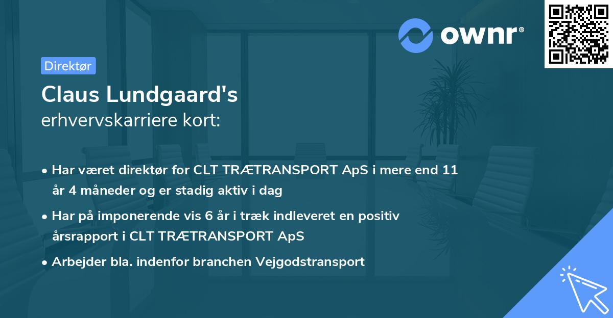 Claus Lundgaard's erhvervskarriere kort