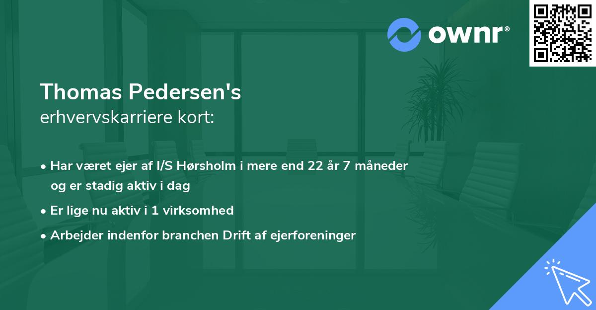 Thomas Pedersen's erhvervskarriere kort
