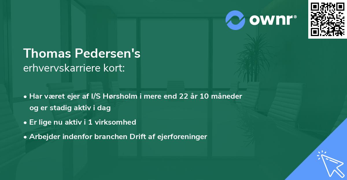 Thomas Pedersen's erhvervskarriere kort