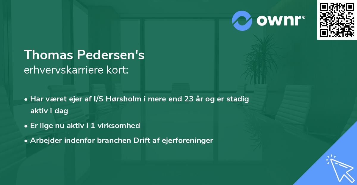 Thomas Pedersen's erhvervskarriere kort