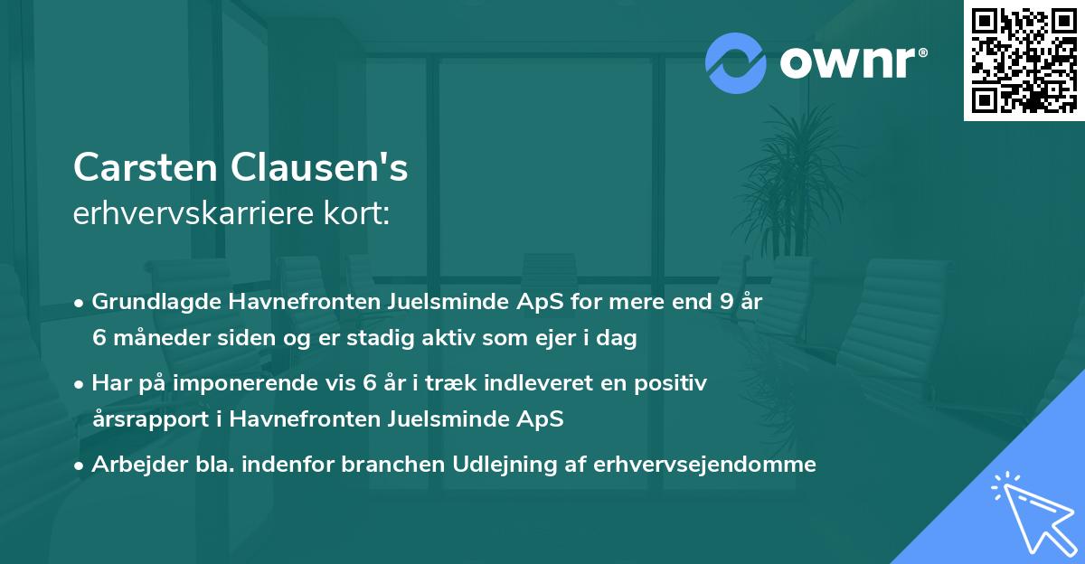 Carsten Clausen's erhvervskarriere kort