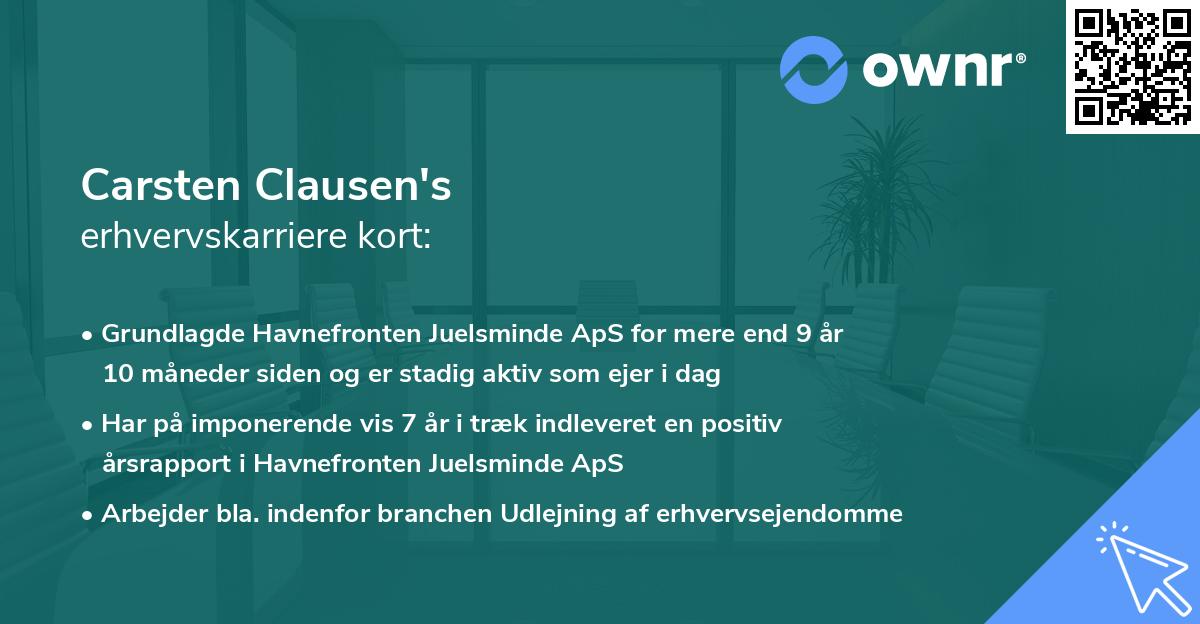 Carsten Clausen's erhvervskarriere kort