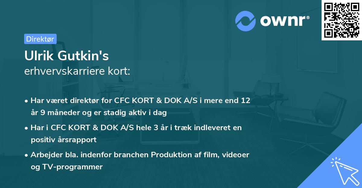 Ulrik Gutkin's erhvervskarriere kort