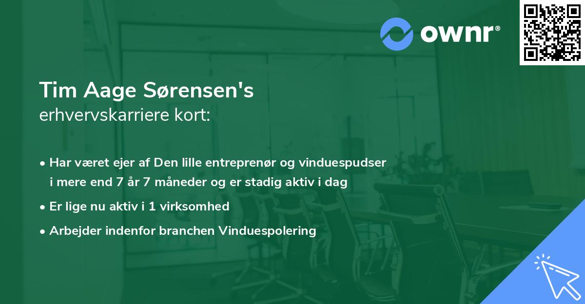 Tim Aage Sørensen's erhvervskarriere kort