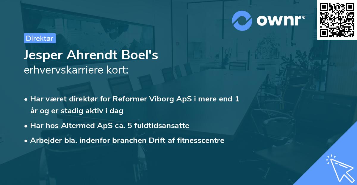 Jesper Ahrendt Boel's erhvervskarriere kort