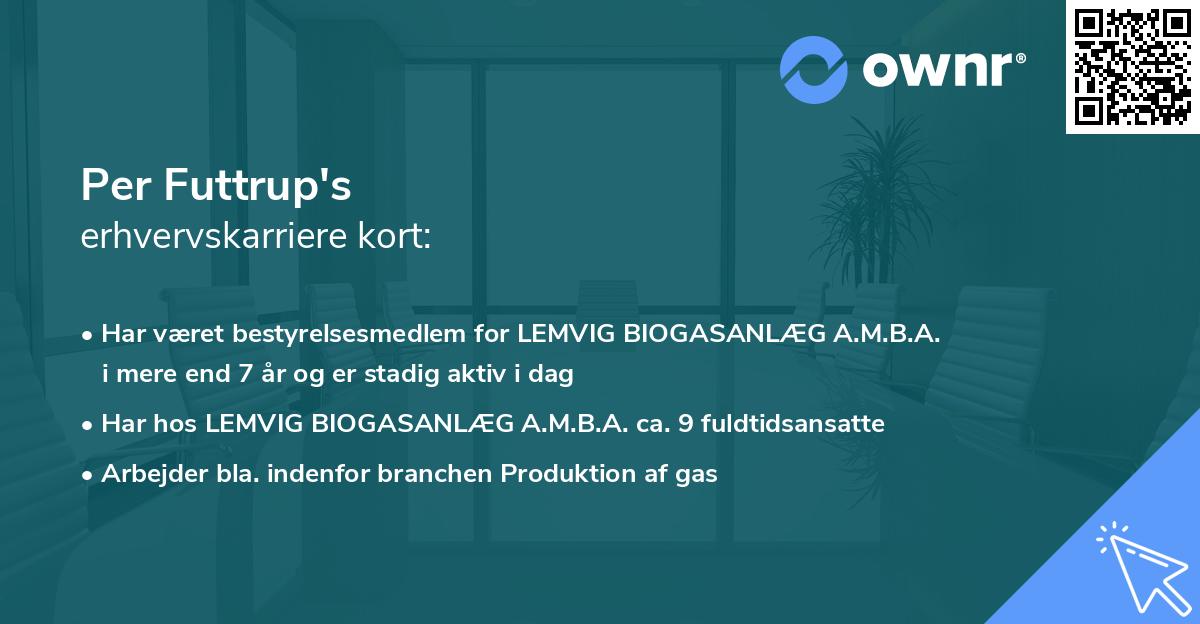 Per Futtrup's erhvervskarriere kort