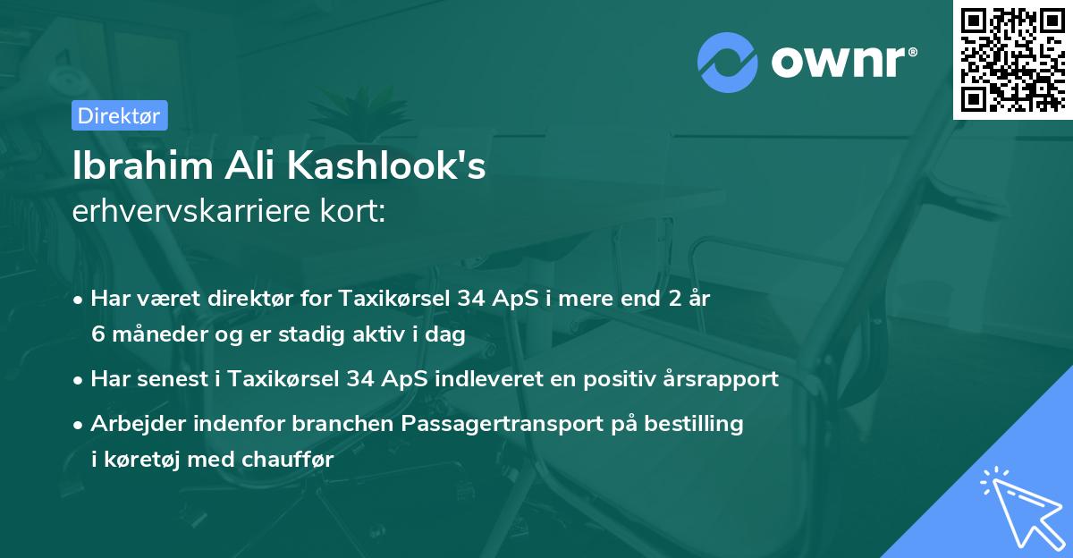 Ibrahim Ali Kashlook's erhvervskarriere kort