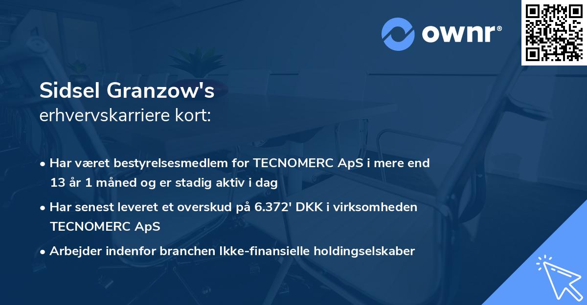 Sidsel Granzow's erhvervskarriere kort