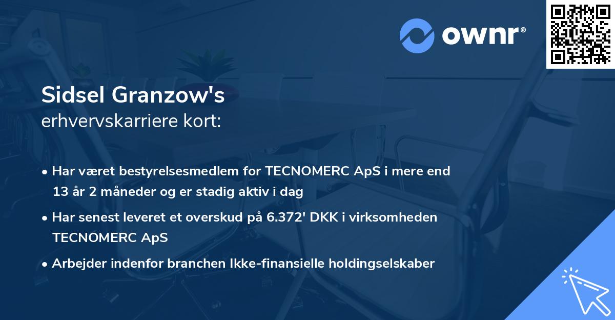 Sidsel Granzow's erhvervskarriere kort