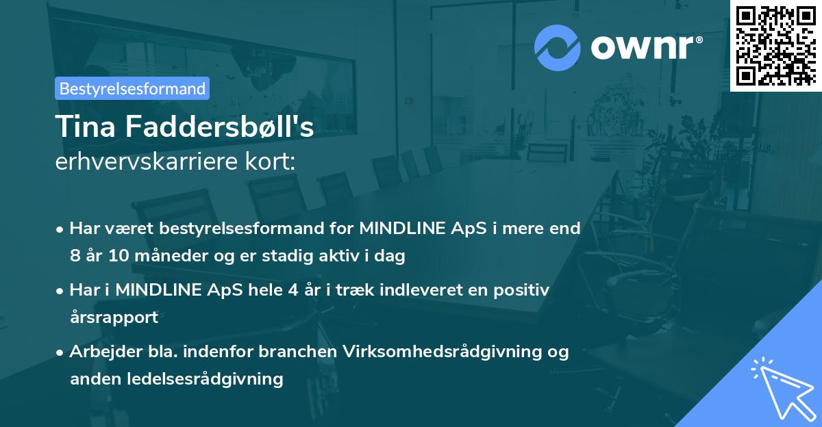 Tina Faddersbøll's erhvervskarriere kort